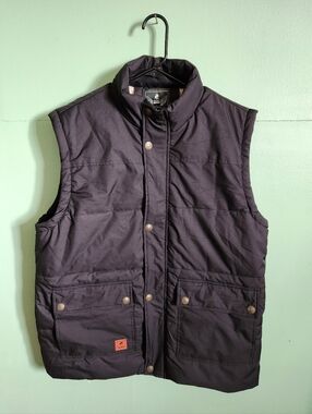 Men's Quilted Black Puffer Vest | Large